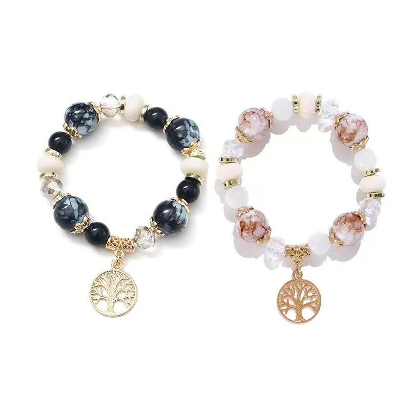 Fête favorable Bracelets de perles en gros pendentif Bracelet de pierre naturelle en céramique
