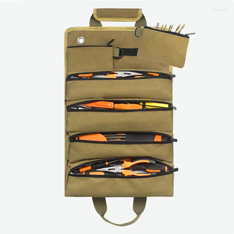 Bolsas de armazenamento Ferramenta portátil Roll Bolsa Chave de chave Picador de fenda Case Ferramentas organizadoras de tela