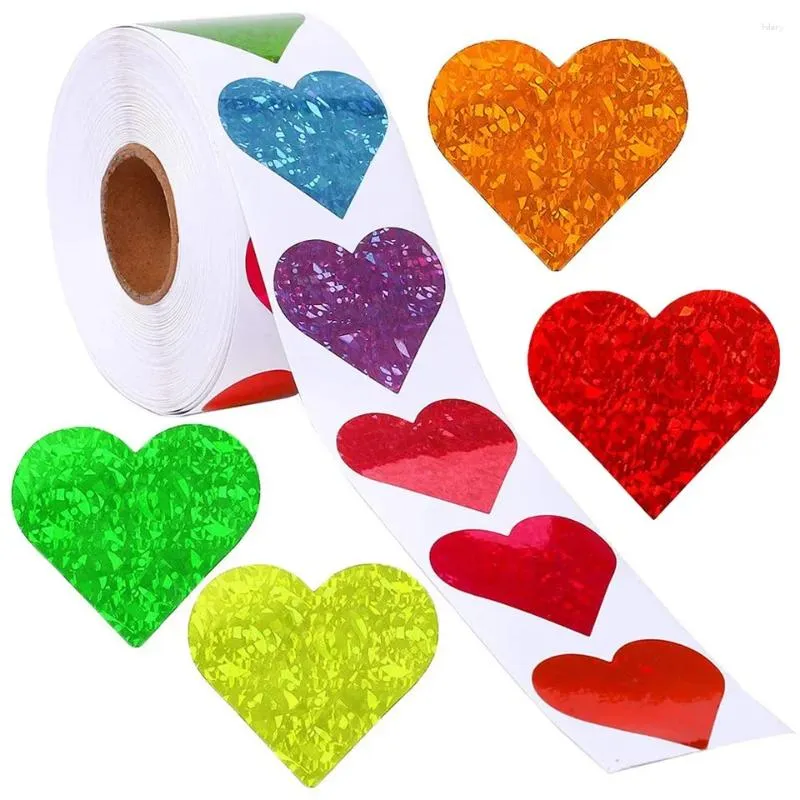 Party Favor Heart Shaped Stickers Gift DIY Decoration Labels For Invitation Envelopes 500 Per Roll Christmas Navidad