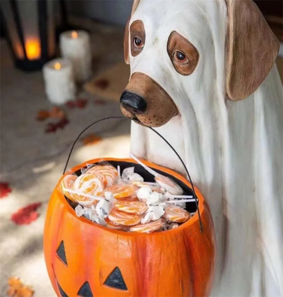Party Decoration Halloween Decoration Dog Elf Candy Bowl Resin Crafts for Christmas Decoration Props Thanksgiving Party Diy Decor 9185639