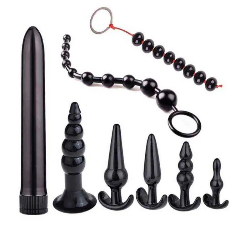 Nxy Sex Anal Toys Black Butt Plug Set Tail Beads Prostate Massage g Spot Vibrator Adult Toys for Woman Vagina Men Gay Erotic Shop 6553282