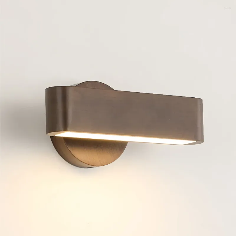 Wandlamp houten roteerbare lichten vintage houten textuur sconce 3 kleur led verlichting leeslicht