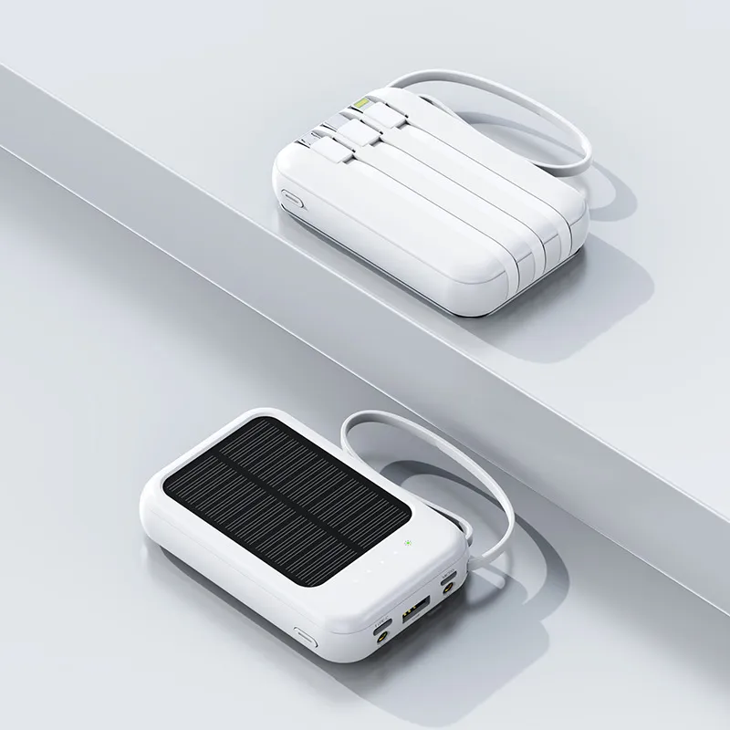 Partihandel levereras med fyra rader 20000mAh Solar Power Bank, stor kapacitetsdelad mini bärbar mobil strömförsörjning lämplig för iPhone, Huawei, Samsung, Xiaomi