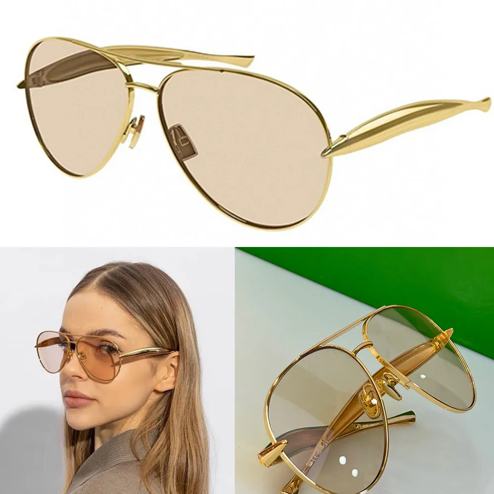 Sardine Aviator Metal Güneş Gözlüğü 1305S Tasarımcı Lüks Metal Çerçeve Bio Naylon Lens Tapınaklar İmzalı Sardine Şekli Moda Güneş Gözlüğü 1305