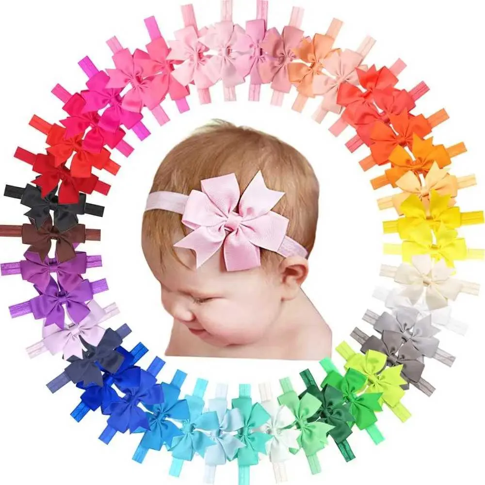 Akcesoria do włosów 10 Baby Girl Headbands 3-calowe Grosgrain Ribbons Hair Bow Bow Bow Baby Baby Infants Dzieci i małe dzieci D240513