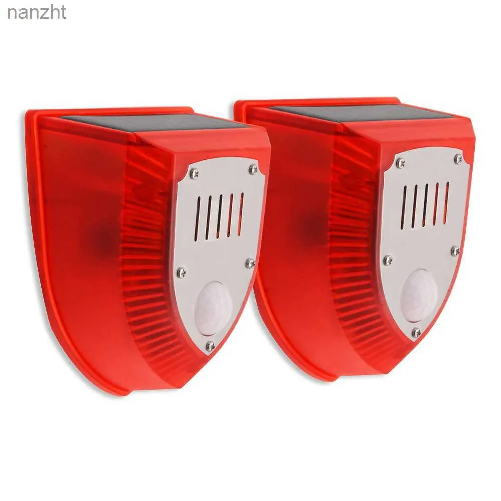 DHgate 2024Solar Powered Alarm with PIR Motion Sensor Infrared Flashing Light for Home Security Anti Theft and Animal Repellent Security Surveillance