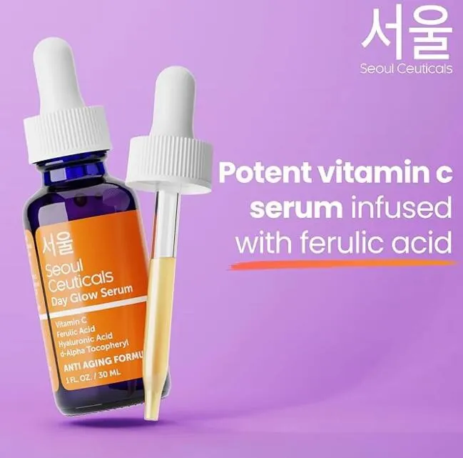 Seoul Ceuticals Day Glow Serum 30 ml Korean V C Skinverzorging 1oz Hydratatie C E Ferulic Face Lotion Essence 1fl.oz Make -up