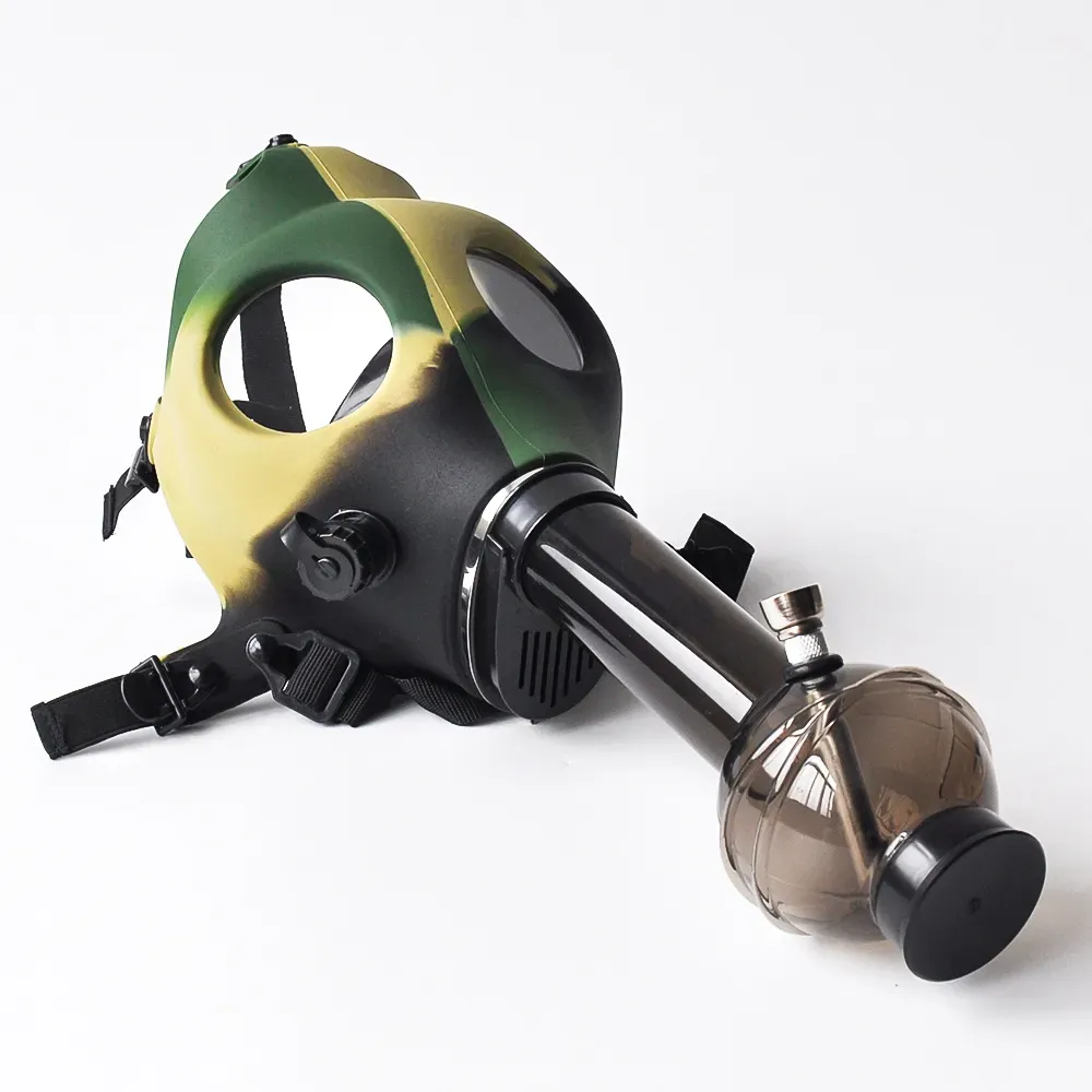 Silicone Mask Creative Acrylic Smoking Pipe Gas Mask Pipes Acrylic Bongs Tabacco Shisha Pipe water pipe dab rig