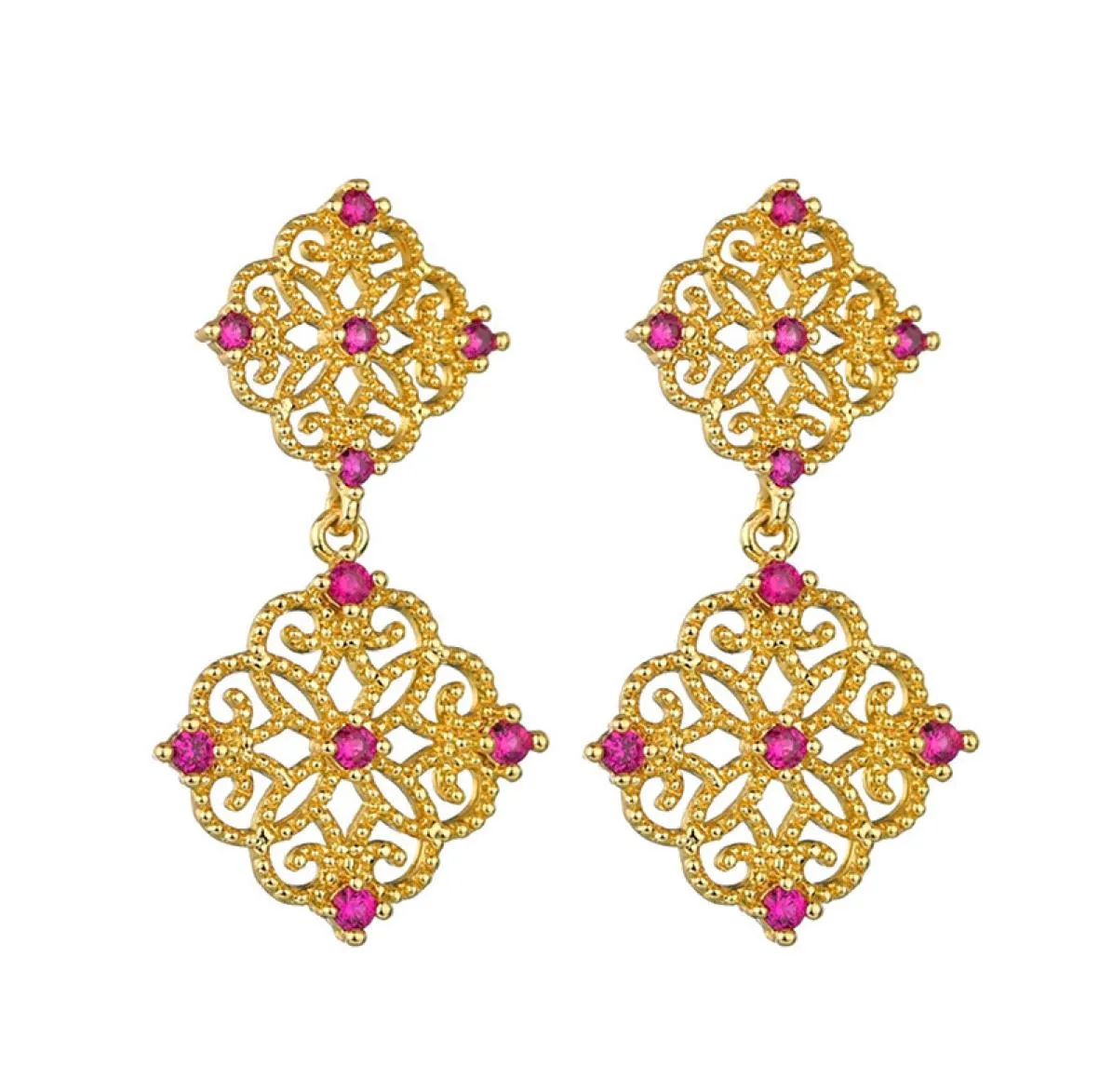 Charme Nouvelles boucles d'oreilles Fashion European and American rétro Ruby Ruby Boucles d'oreilles 925 Sterling Silver Needle Trend Creativity Designer J7105069