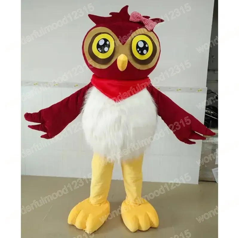 2024 Performance Red Owl Bird Mascot Costumi Carneval Carnival Hallowen Performance Unisex Fancy Games Outfit Outfit Outfit Outfit Outfit Outfit Outfit