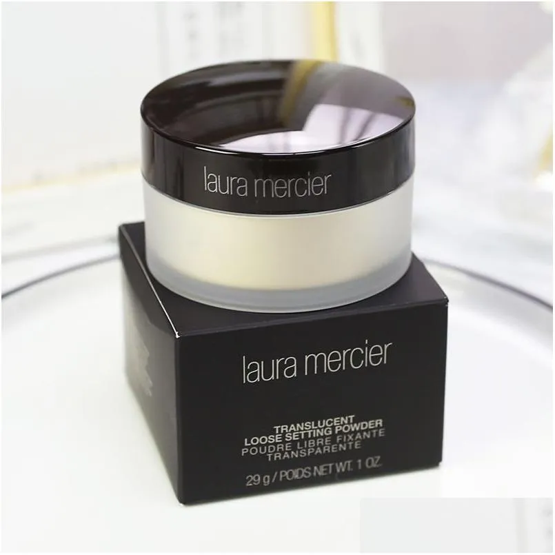 Ansiktspulver dropp nytt paket i Black Box Laura Mercier Foundation Löst inställning Fix Makeup Min Pore Lighten concealer Leverans Healte Otdte