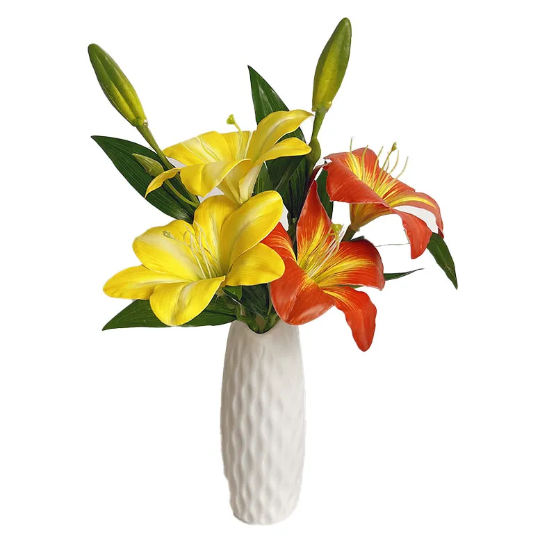 Dekorative Blumen künstliche Blumen Zweig Hemerocallis Lily für Familienpartys Hochzeit