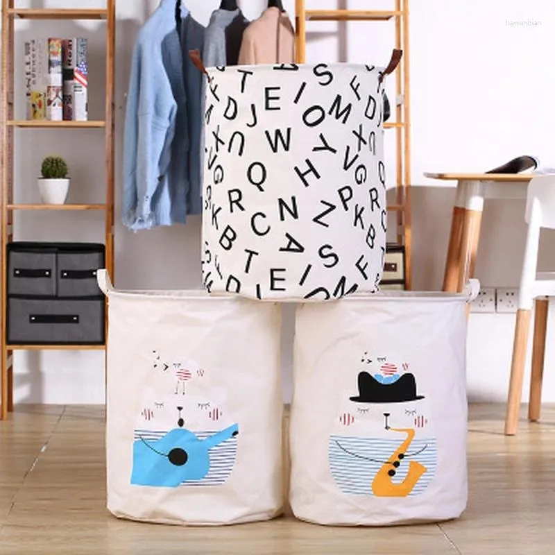 Sac à linge grand panier pliant dessin animé 40 50 cm pour les jouets lavage des vêtements sales et les paniers de rangement