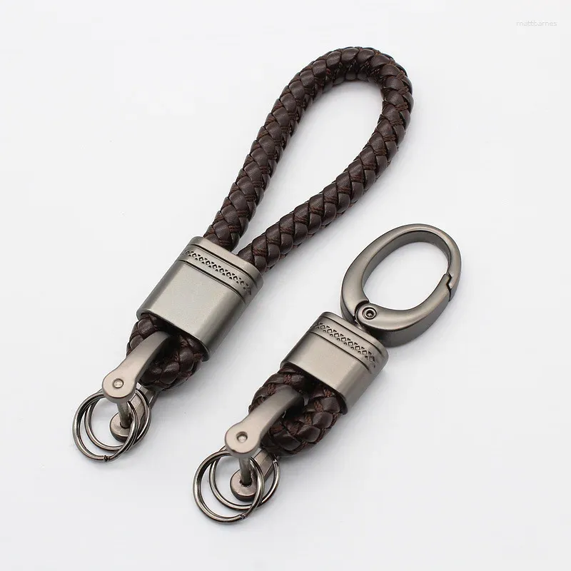 Keychains Tawing Leather Car Key Ring Men Femmes Femmes Chaîne de corde Charme de taille Hey Holder Gift Bijoux