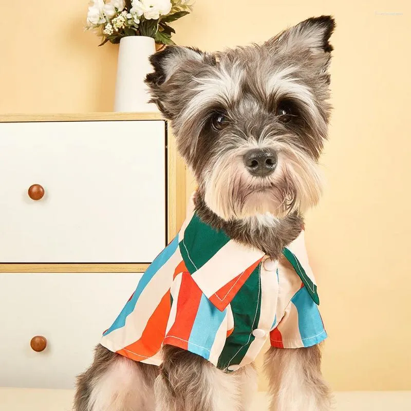 Vestuário de cachorro inseado roupas listradas roupas de gato fofo