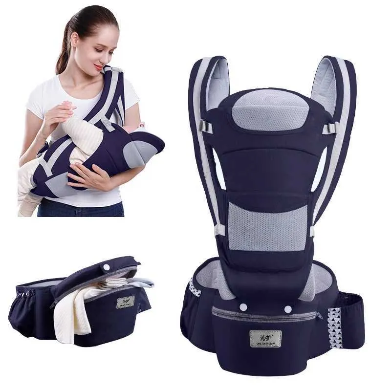 Carriers Slings Backpacks 0-48M Ergonomic Baby Carrier Backpack Infant Baby Hipseat Carrier Front Facing Ergonomic Kangaroo Baby Wrap Sling Travel T240509