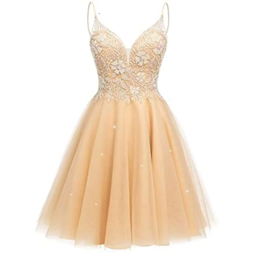 Sparkly Tulle Homecoming Dresses Short Lace Prom Dresses for Teens Mini Cocktail Dress