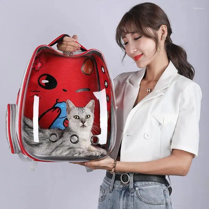 Cat Carriers Portable Carrier Bag Breathable Pet Transport Outdoor Dog Cats Pets Backpack For Small Kitty Puppy Travel Space Cage