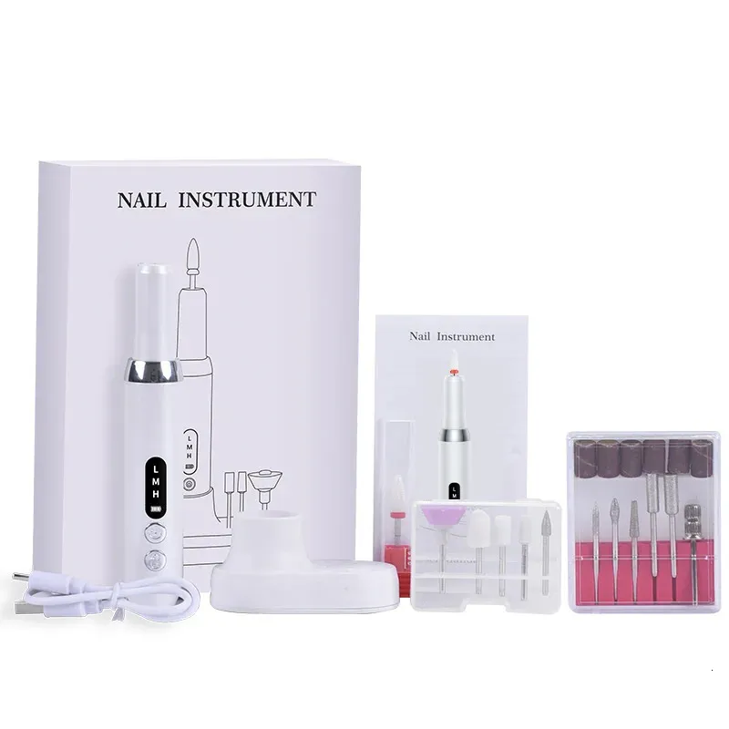 Electric Nail Polisher Drill Bits Professional Nails Grinding Polishing Dead Skin Removal Art Sanding File Pen Manicure Machine 240509