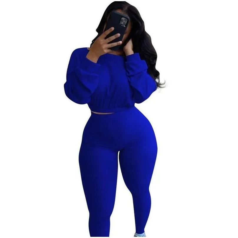 Suits-survêtement pour femmes 5xl Plus Femmes Pantalons 2 pièces Pantalons plissés Swegshirt Legging Jogging Cost Drop Livilor Vêtements Dhlez Dhlez