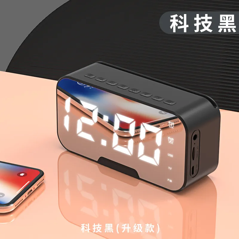 Mirror wireless Bluetooth speaker, portable gift, home card insertion, student clock, alarm clock, computer sound system