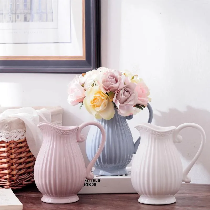 Vases en porcelaine blanche en céramique bouteille de pot de pot