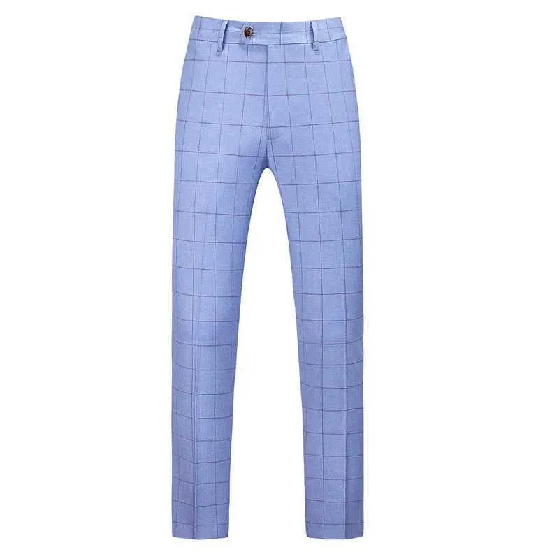 Herrenhosen Herren Plaidanzug Hosen Britische Slim Fit Kleiderhose Männer Freiwilligengitter Reißverschluss Länge Hosen Hose formelle männliche Hosen Y240514