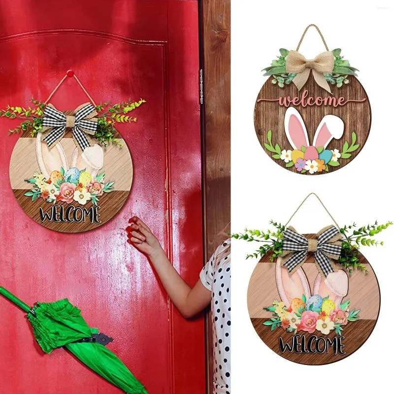 Figurines décoratines Pâques en bois tag de porte accrocheur de porte tachée country colorants colorants perles de colibris pour l'artisanat clair
