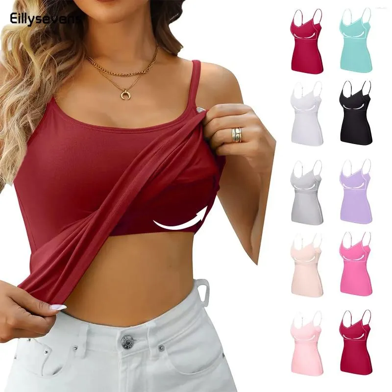 Kamaruk tankları moda Lady Camisole Top 2024 Modal Konu Güzellik Sırt Çeliksiz Entegre Entegre Göğüs Pedi Alt gömlek Homewear