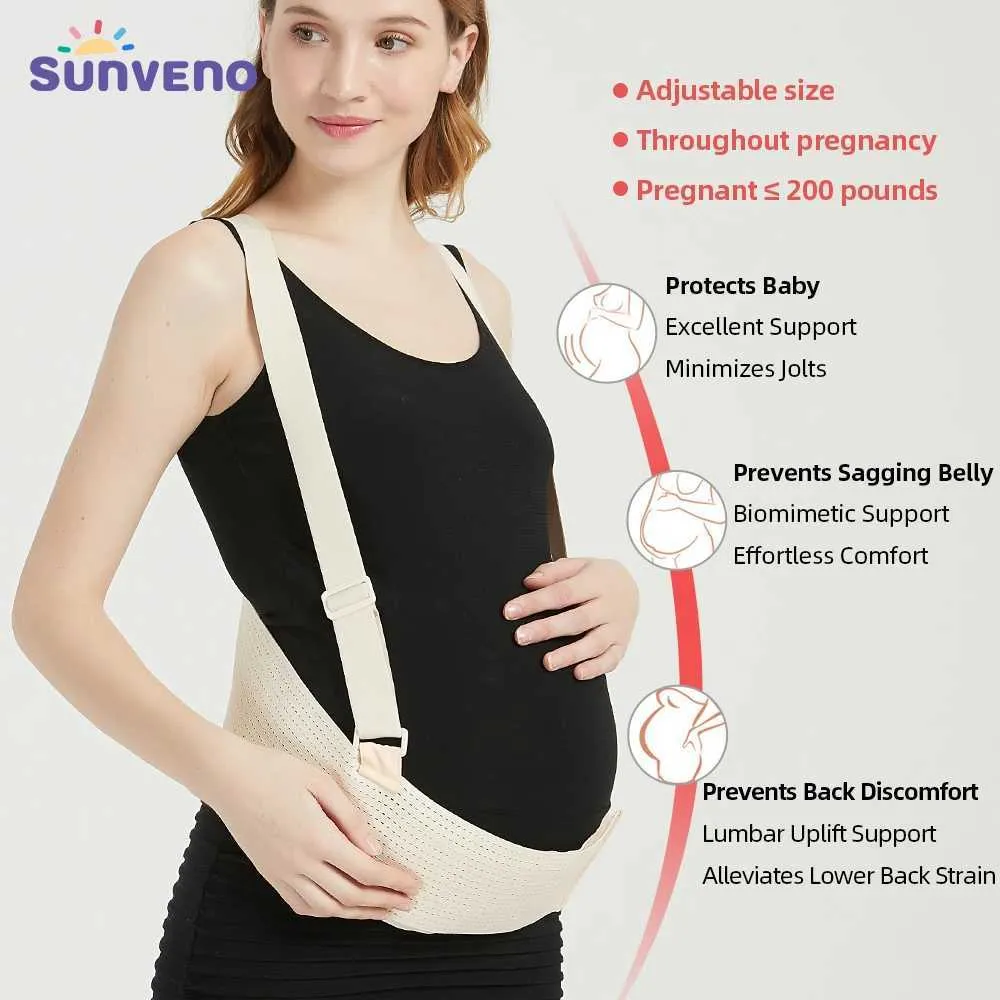 その他のマタニティは、妊娠中の女性ベルト妊娠のためのSunveno Maternity Belly Bands Supples Supports Supporting Supportable Supportable腹部バインダーバック調整可能な腹T240513