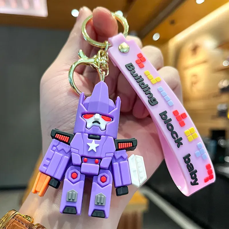 Wholesale Bulk Anime Car Keychain Charm Accessories Mechanical Person Key Ring Cute Couple Students Personalized Creative Valentine`s Day Gift 12 Styles DHL