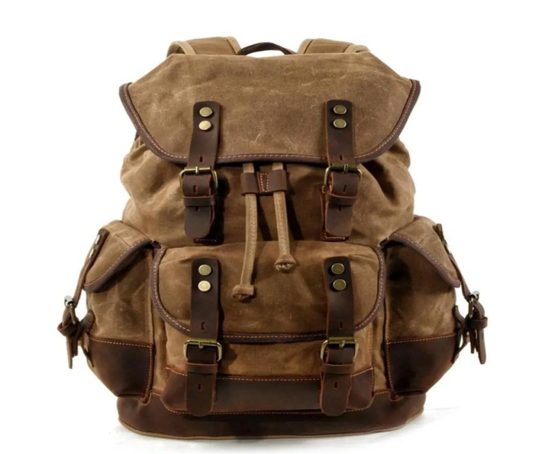 Yeni tuval sırt çantası vintage tırmanma sırt çantası yürüyüşü gündüz çipleri bilgisayar dizüstü bilgisayar sırt çantaları unisex casual sırt çantası kamp yürüyüşü282t8150995