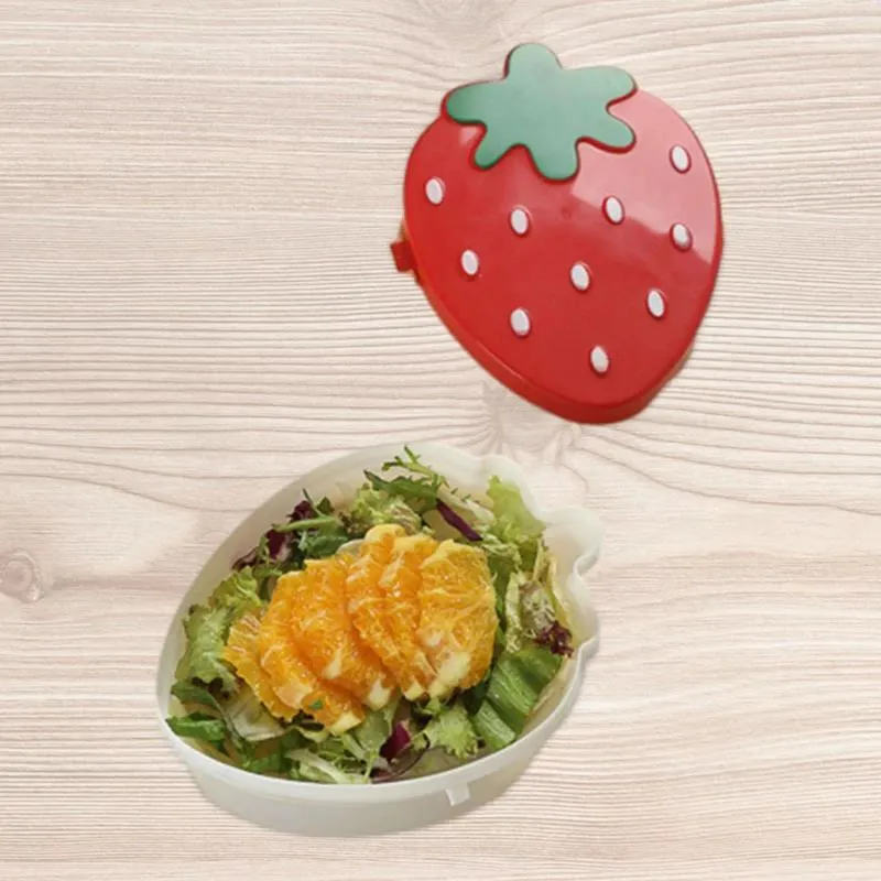 Dinnerware Bento Box fofo morango armazenamento de frutas vegeta
