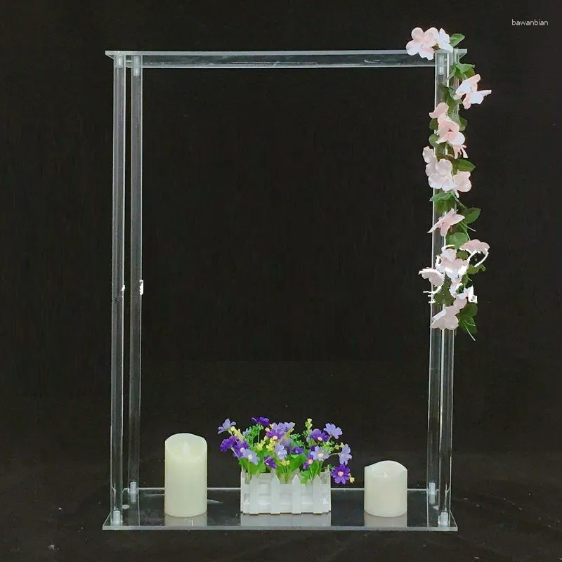 Candle Holders Wholesale 2024 Style Clear Acrylic Flower Stand Wedding Centerpiece Table Decoration Geometric Column Floor Pillar Props