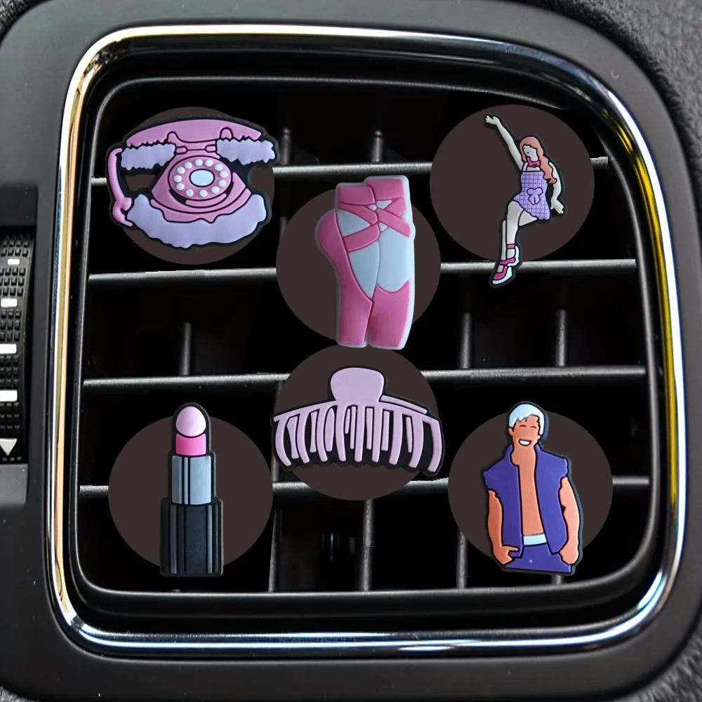 أحزمة السلامة ملحقات Pink 2 Cartoon Car Air Vent Clip Clips لكل مقاطع مكيف للمكتب معطر المنتشر تسليم Otdze Otufm