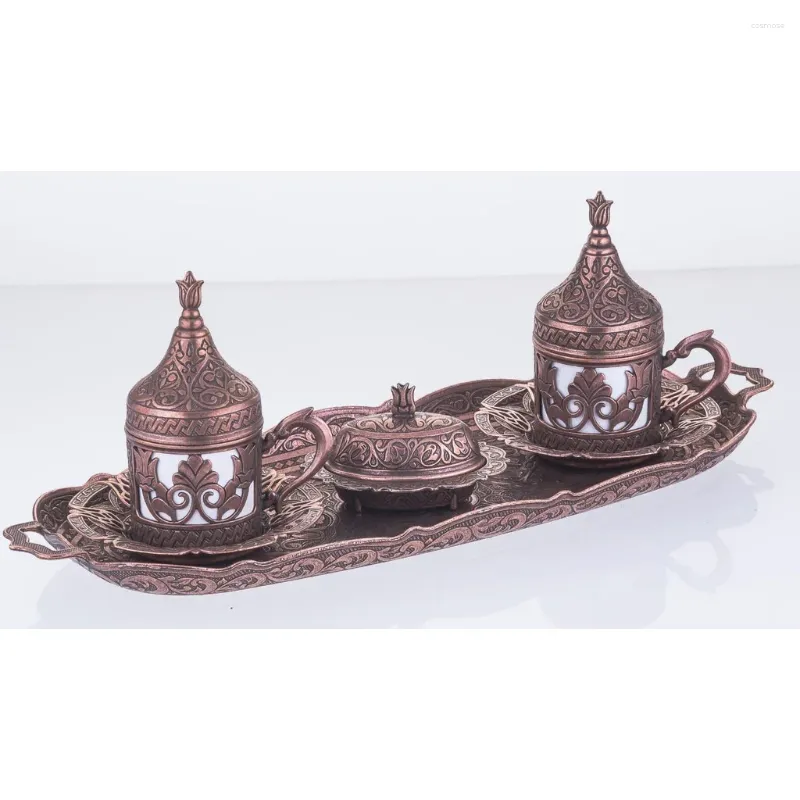 Cups Saucers Copper Durable Stainless Cup Set 2 Personality Handmade Turkish Coffee
