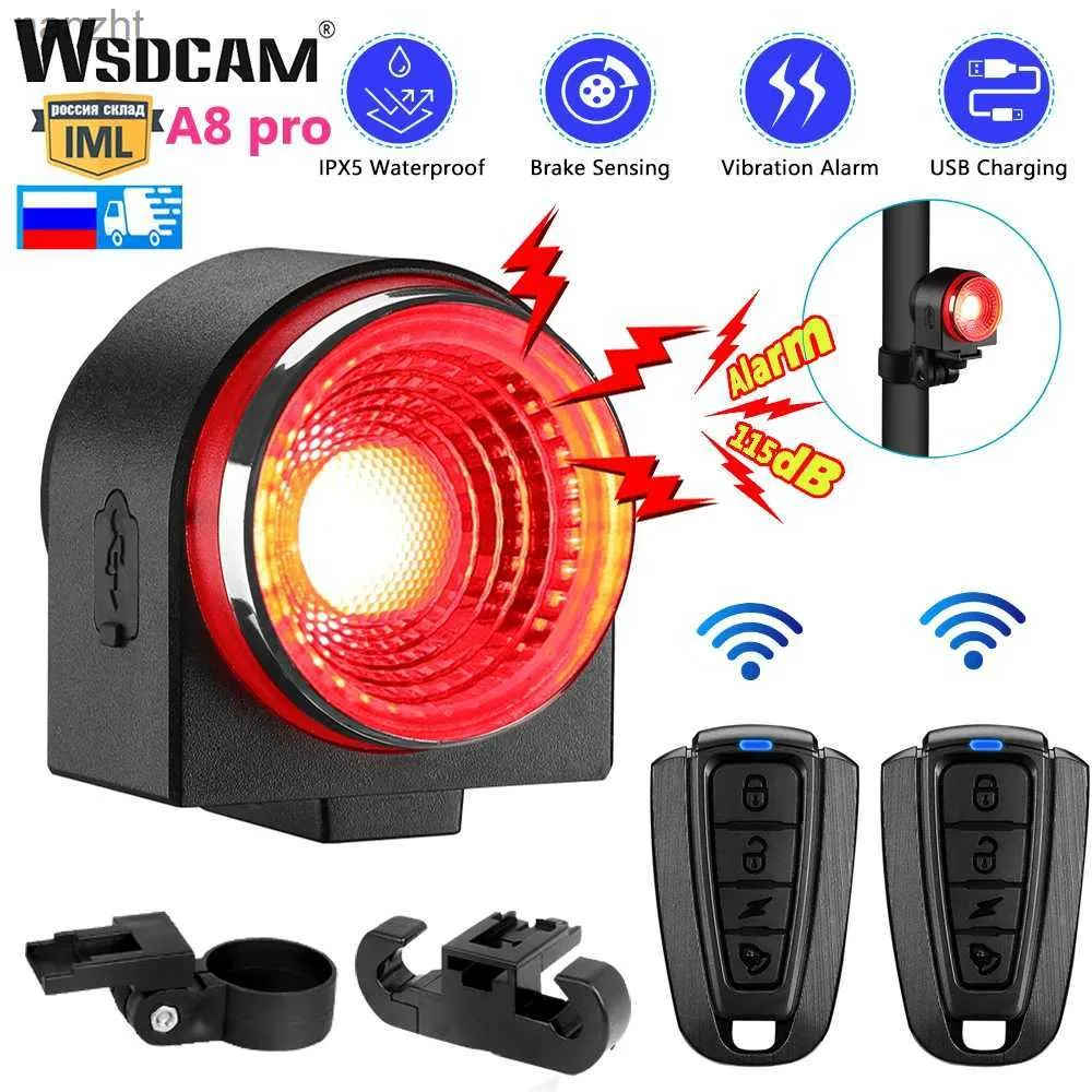 Systèmes d'alarme WSDCAM BICYCLE LETUR USB CHARGE DE BICYLAGE ALARME RÉLOCKAGE COMMANDE CALLER 115DB APPLAPIR CAPTEUR INTEMTFICENT DE FREIN Intelligent Light WX