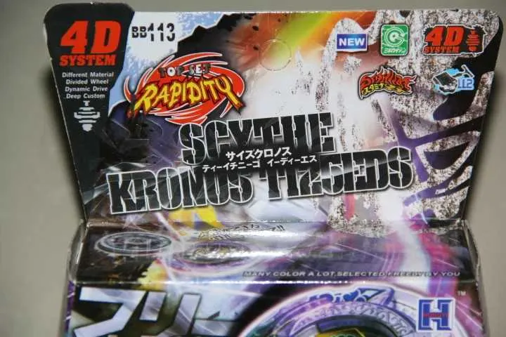 4d beyblades tournantes Top Scythe Kronos Fight 4d Box BB-113 Metal Fury Laury Launchs