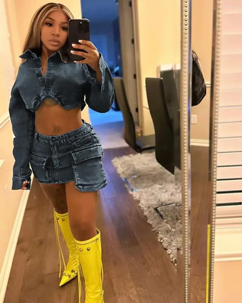 Business casual denim skirt sales