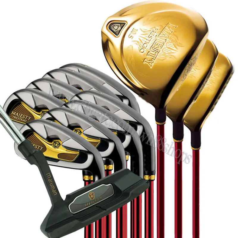 Högerhänt golfklubbar män Maruman Majesty Prestigio 9 Golf Komplett uppsättning klubbar Golfförare Wood Irons Putter R/S Graphite eller Steel Shaft gratis frakt ingen väska