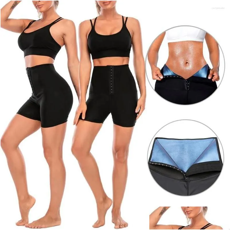 Shapers feminino neoprene sauna calças de moletom de corrida de shorts esportes de ginástica usam ginástica corporal calcinha de calcinha magro treino dhmyf