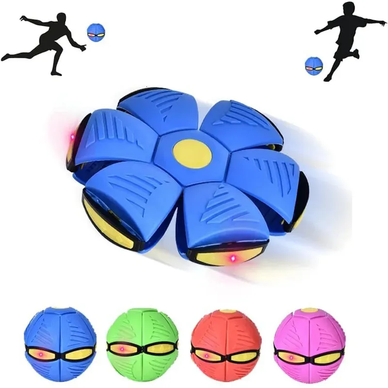 Flying Saucer Ball Magic Deformation UFO med LED -ljus Flying Toys Decompression Outdoor Fun Toys For Boys Girls Gift Gift 240514