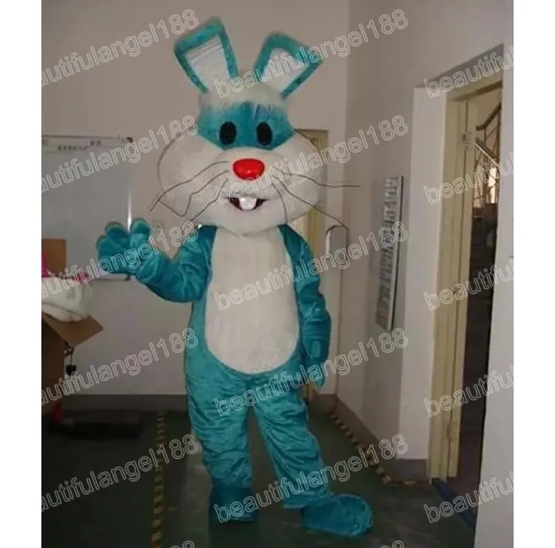2024 Wysokiej jakości wielkanocny niebieski królik Mascot Costume Halloween karnawał unisex dorosły strój Fancy Costume Cartoon Temat Fancy Dress for Men Koman