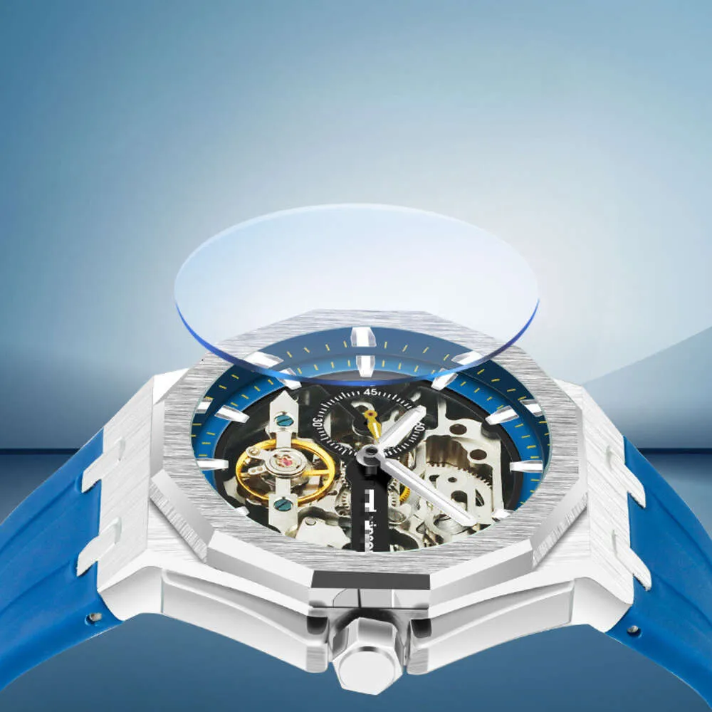 2024Newブランドウォッチ完全自動機械式時計カジュアルビジネスメンズウォッチ防水輝く男子時計