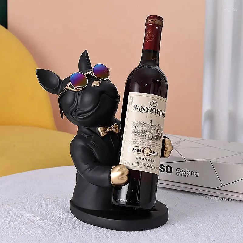 Decorative Figurines Nordic Modern Creative Resin Dog Wine Rack Ornaments Gift Desk Table Champagne Holder Room Decoration