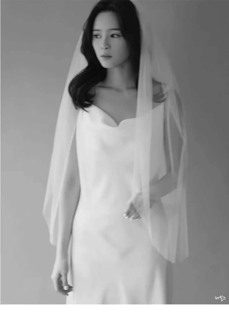 Hair Jewelry Short Tulle Veils One Layer With Comb Bridal Veil for Bride Wedding Accessories 90cm Length_voghion.com