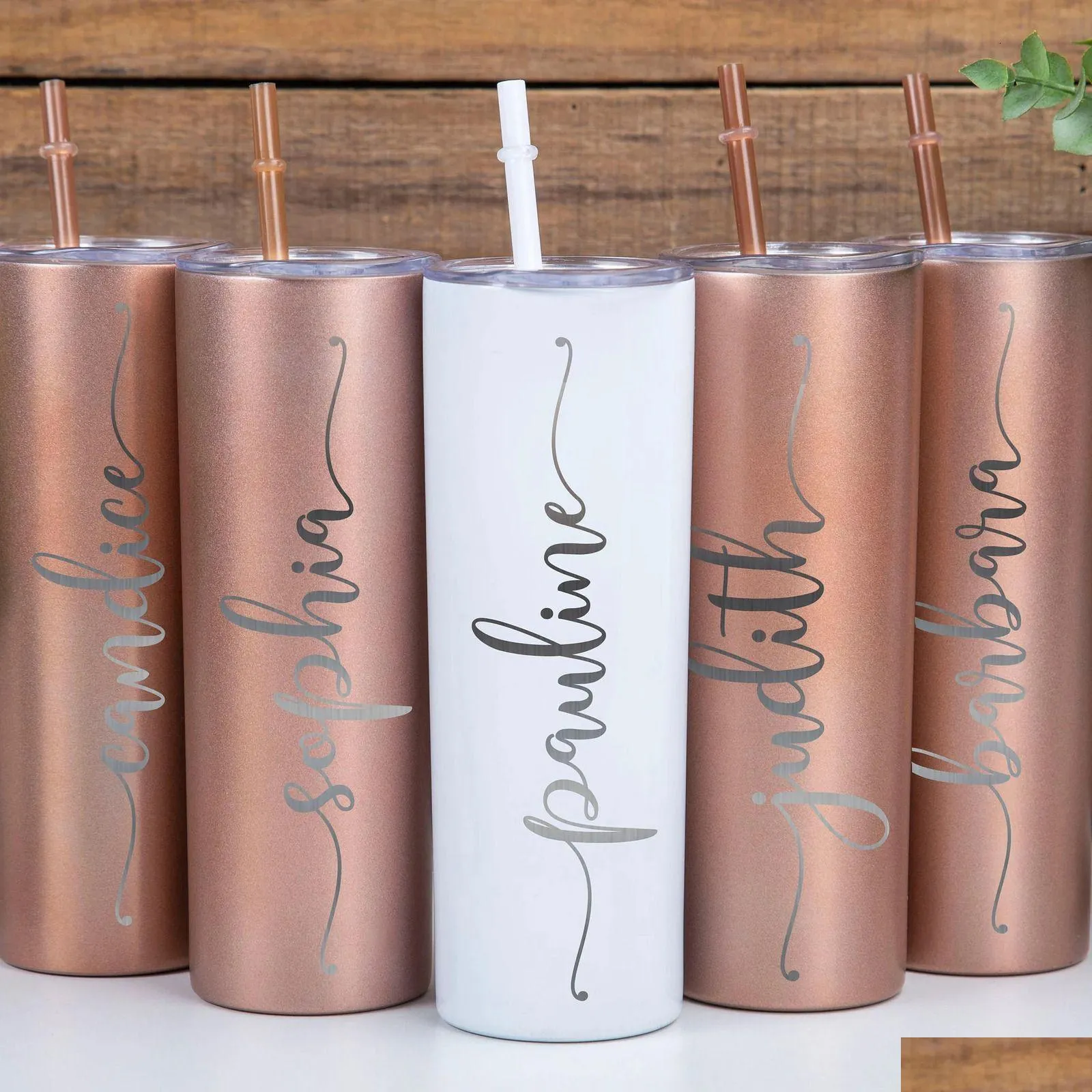 Matblers personalizados dama de honra 20 onças Tumbler skinny com presente Clear St Custom 231220 Drop Deliver