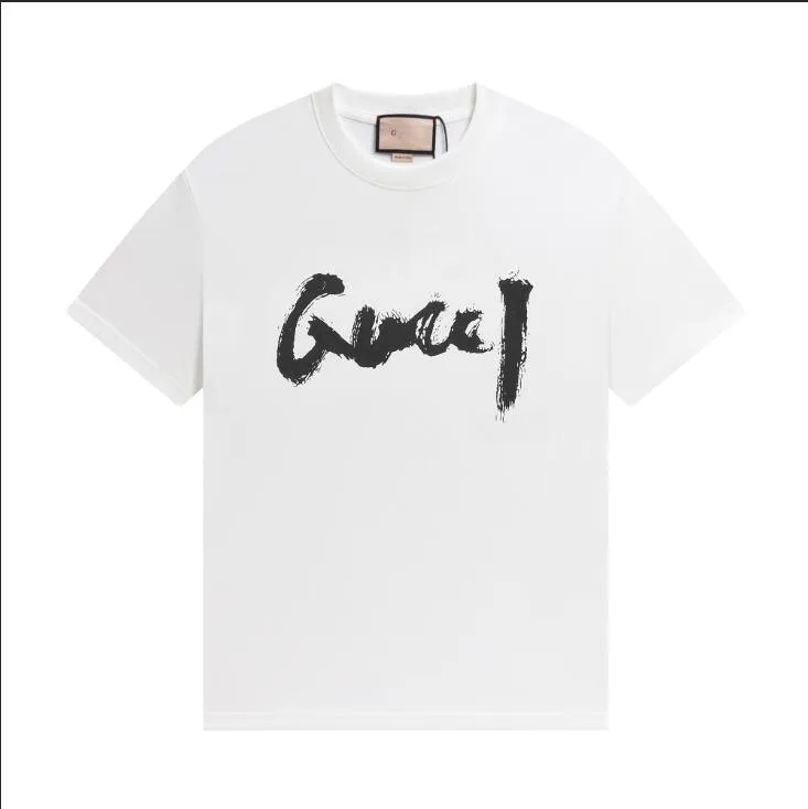 Mens T Shirts italiensk designer Luxury Brand Letter G Tryckt Pullover Sweatshirt Kort ärm Mens och kvinnor överdimensionerade lösa bomullströjor Toppar Europeiska storlek S-XL