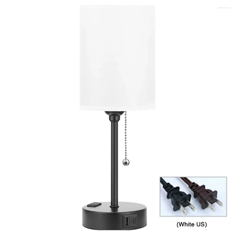 Lampes de table Bureau de chevet de chevet 3 Températures de couleur - 2700K 3500K 5000K avec USB C et une sortie AC Light de chambre de ports