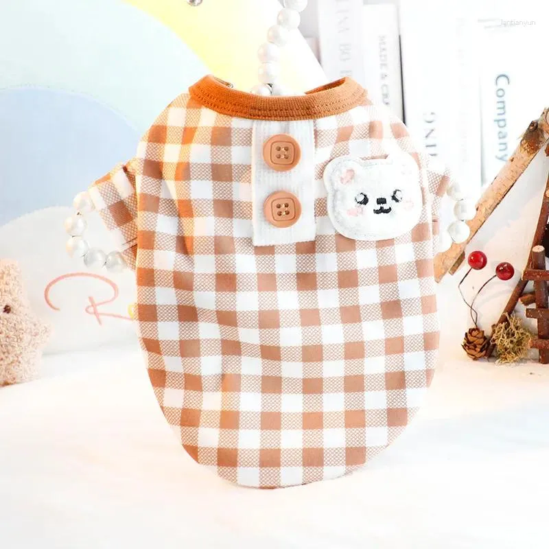 Piesowa odzież z bluzą z kapturem kreskówka kreskówka niedźwiedzia koszulka bazowa małe psy ubrania kota wiosna jesienna koreańska moda dziewczyna produkty dla zwierząt